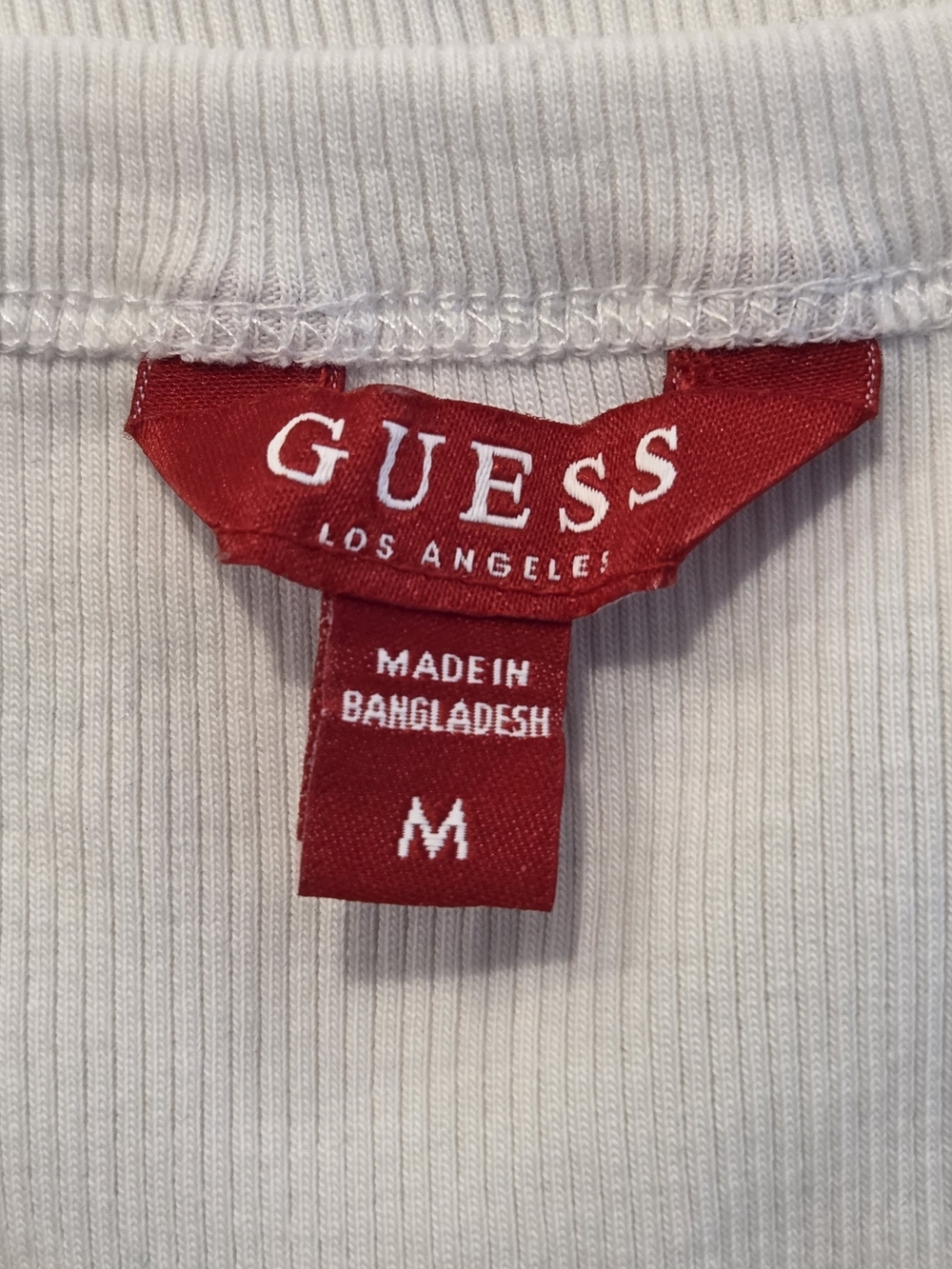 GUESS White Ribbed Logo Tank Bodysuit - Picture 4 of 4